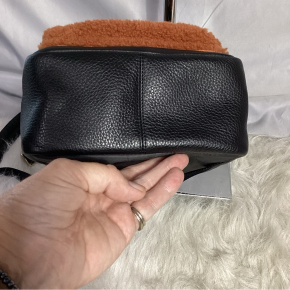 SOLD………..Coach Black Leather Mini Backpack with Brown Shearling EUC - Picture 12 of 15
